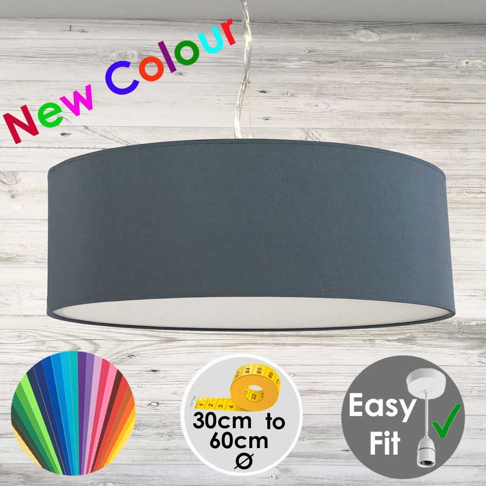 Blue Grey Drum Light Shade